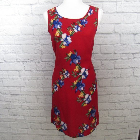 Jane Ashley Red Hawaiian Dress Size SP - Picture 1 of 9